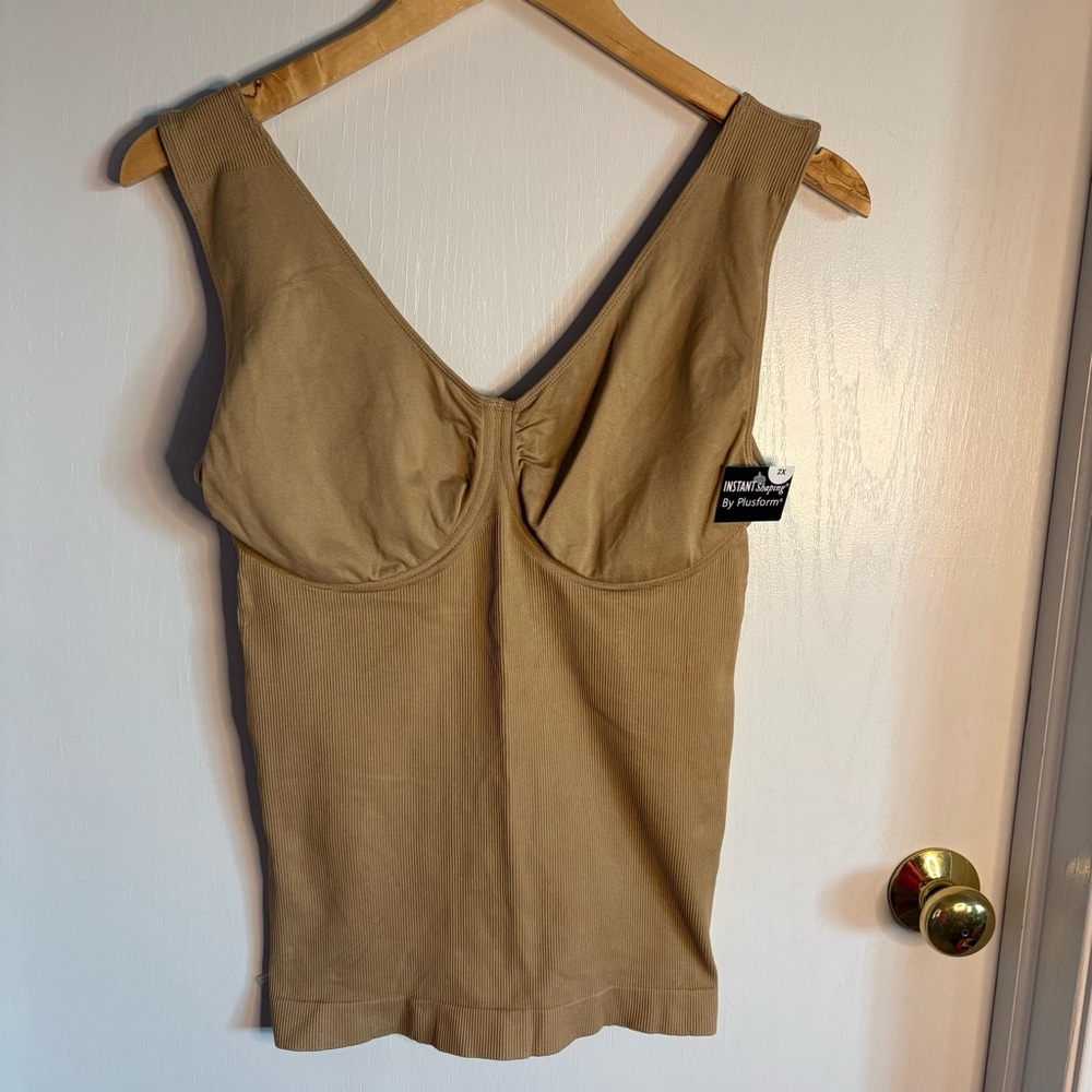 Plusform NWT Shapewear Tank Top with Underwire Bra - Camel Size 2X